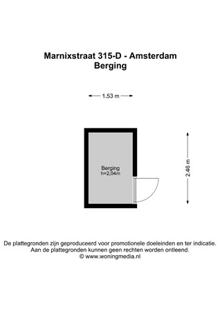 Plattegrond - Marnixstraat 315D, 1016 TB Amsterdam - Marnixstraat 315-D - Amsterdam - Berging - 2D.jpg
